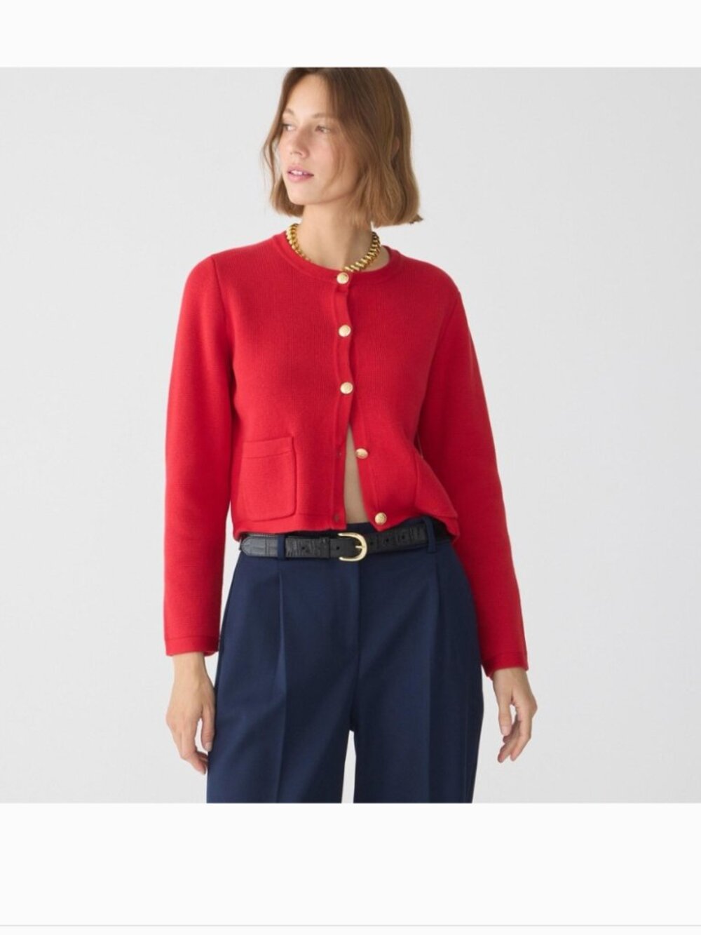 NWT J. Crew Button Front Emilie Cardigan Sweater Lady Jacket Red Size Small